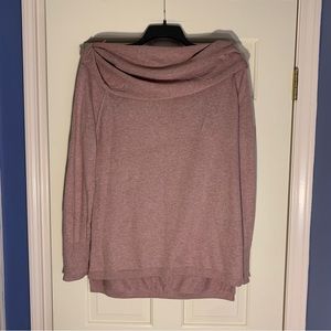 PINK/MAUVE COWL NECK/OFF THE SHOULDER SWEATER